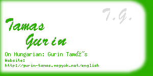 tamas gurin business card